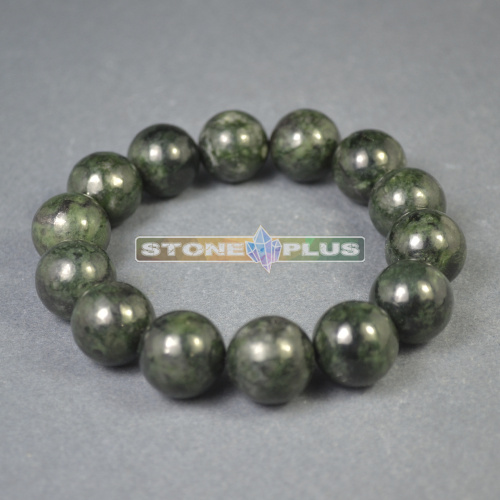 Браслет из змеевика 18 см / бусина 16 мм