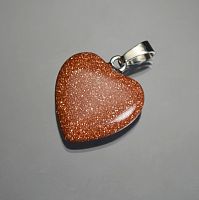 Кулон "Сердце" - авантюрин коричневый(имитация)