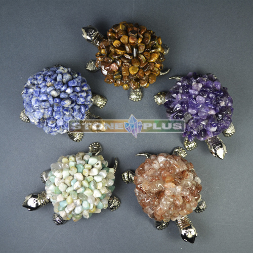 Фигурка черепаха с камнями