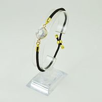 Браслет Квадрат на шнурке с камнем Говлит Белый