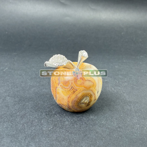 Яблоко агат бежевый 30х35 мм