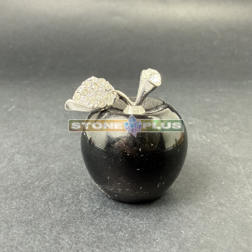 Яблоко обсидиан черный 30х35 мм