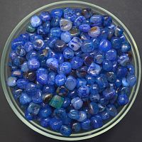 Агат синий яркий галтовка 8 - 12 мм / 1 упаковка - 100 гр