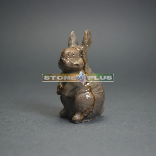 Сувенир "Кролик малый" из яшмы пейзажной