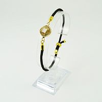 Браслет Квадрат на шнурке с камнем Яшма Песочная