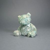 Фигурка "Медвежонок" из амазонит и эпоксидной смолы 6.5*5.5 см