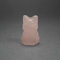 Фигурка Кошка 30 мм из розового кварца 