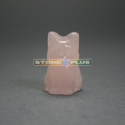 Фигурка Кошка 30 мм из розового кварца