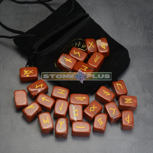 Руны кубики из яшмы красной