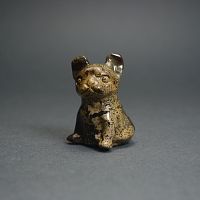 Сувенир "Бульдог" малый из яшмы пейзажной