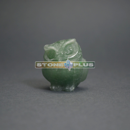 Фигурка Совы 30 мм из авантюрина зелёного