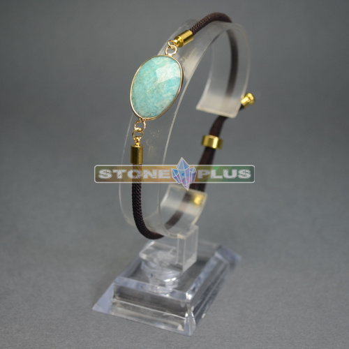 Браслет на шнурке с амазонитом овал