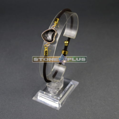 Браслет Сердце на шнурке с камнем Нуумит