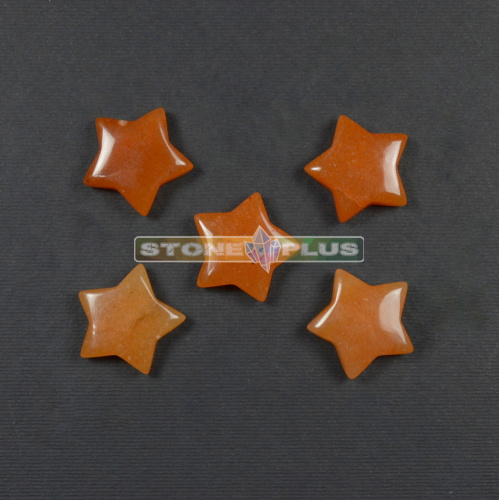 Звезда 25х25 мм из авантюрина оранжевого(имитация)