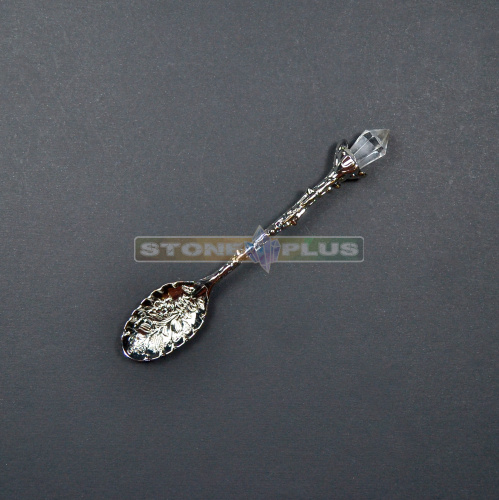 Винтажная серебряная ложка с кристаллом