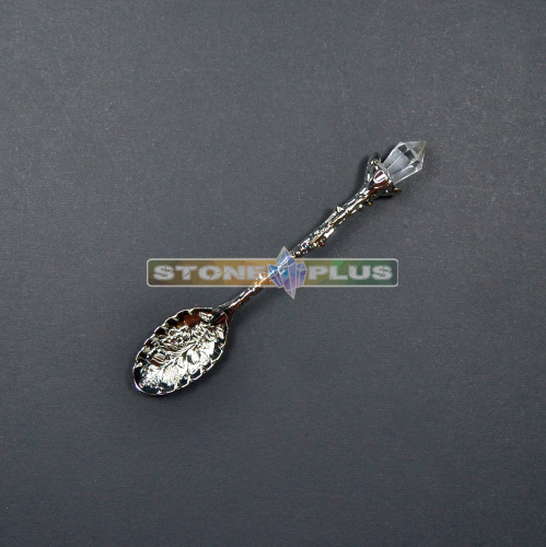 Винтажная серебряная ложка с кристаллом