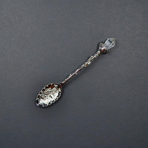 Винтажная серебряная ложка с кристаллом 