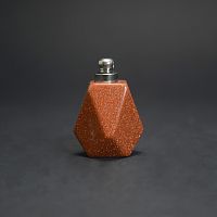 Подвеска - бутылочка гранёная из авантюрина коричневого (имитация)