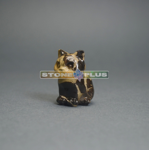 Сувенир "Котик" из яшмы пейзажной