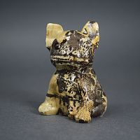 Фигурка "Бульдог" большой из яшмы пейзажной