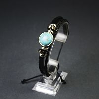 Браслет кожаный плетеный - Говлит (тонированный)