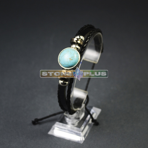 Браслет кожаный плетеный - Говлит (тонированный)