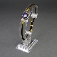 Браслет Сердце на шнурке с камнем Лазурит