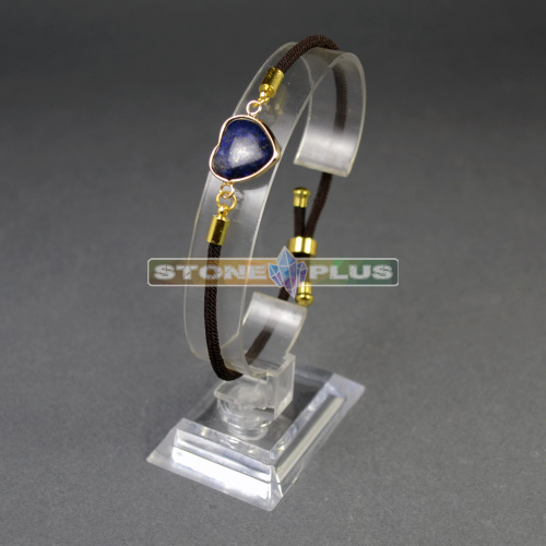 Браслет Сердце на шнурке с камнем Лазурит Браслет Сердце на шнурке с камнем Лазурит