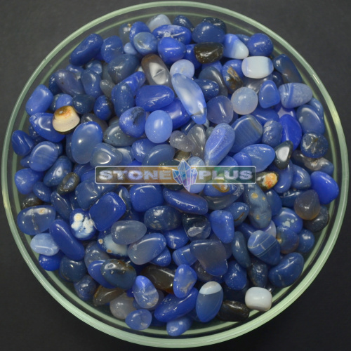Агат синий галтовка 8 - 12 мм / 1 упаковка - 100 гр