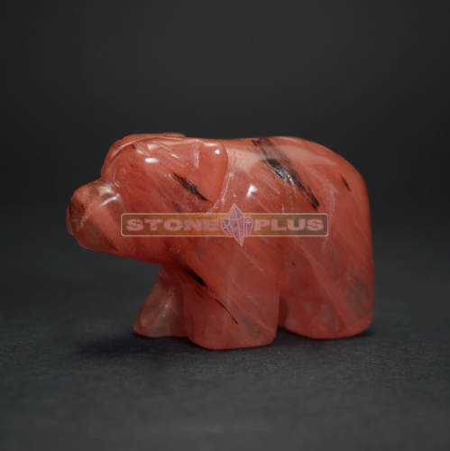 Фигурка Медведя 45 мм из красного кварца