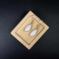 Серьги в металле - кварц белый