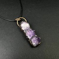 Подвеска с медью Аметист кристаллизованный