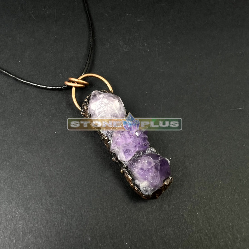 Подвеска с медью Аметист кристаллизованный
