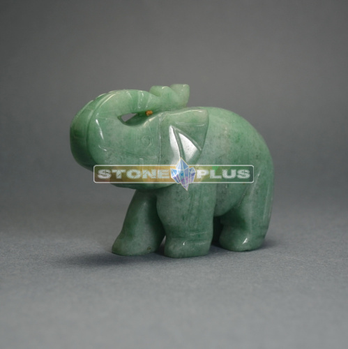 Фигурка Слона 75 мм из авантюрина зелёного