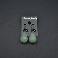 Серьги граненые с авантюрином зеленым