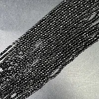 Нить шпинель черная (имитация) граненый шар 2 мм 35 ±2 см