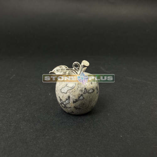 Яблоко яшма серая 20х25 мм