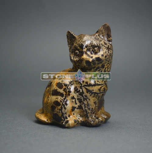 Сувенир "Кот" из яшмы пейзажной