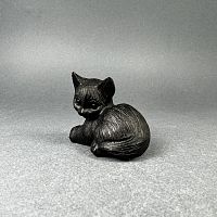 Фигурка Кот лежит Обсидиан