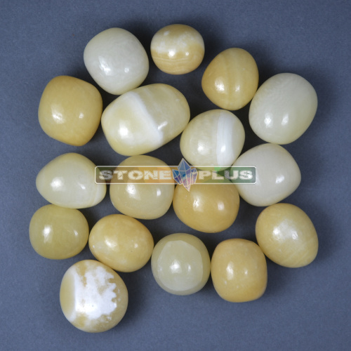 Оникс жёлтый галтовка / 1 упаковка - 100 гр