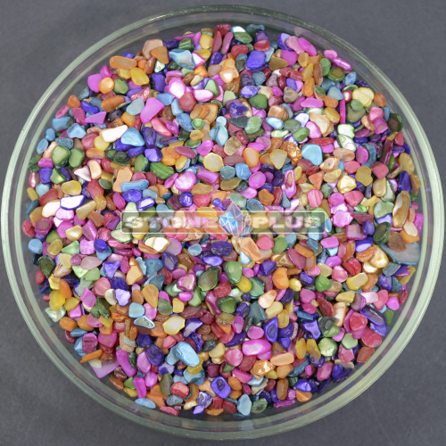Перламутр цветной галтовка 3-5 мм / 1 упаковка - 100 гр