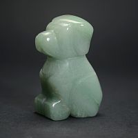 Фигурка Собаки 45 мм из авантюрина зеленого