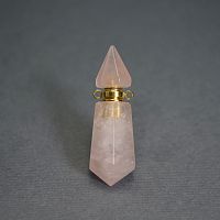 Флакон гранёный кристалл из розового кварца
