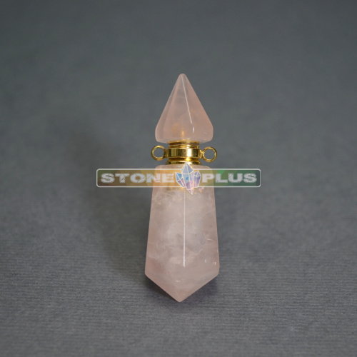 Флакон гранёный кристалл из розового кварца