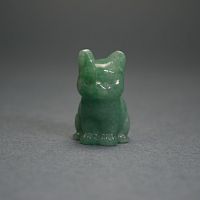 Фигурка Кошка 30 мм из авантюрина зелёного